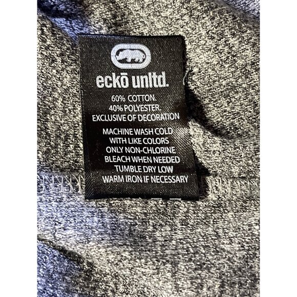 Ecko Unltd. Mens  Size L Grey Marled Long Sleeve Crewneck Thermal Shirt - Picture 9 of 11
